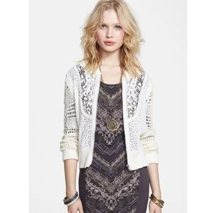 NWOT Free People Sun Storm Crocheted Lace Cardigan